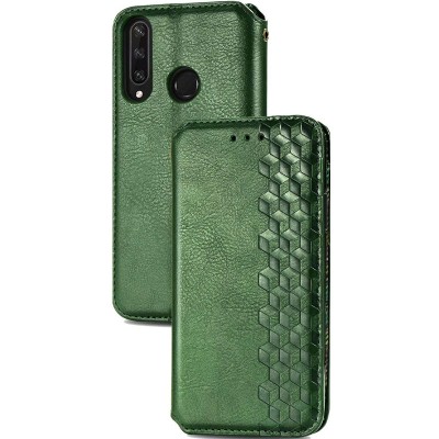 Кожаный чехол книжка GETMAN Cubic (PU) для Huawei Y6p Зеленый