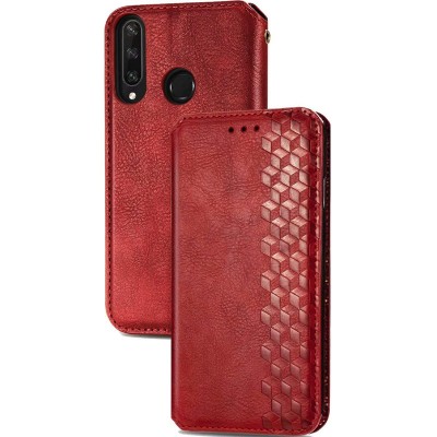 Кожаный чехол книжка GETMAN Cubic (PU) для Huawei Y6p Красный