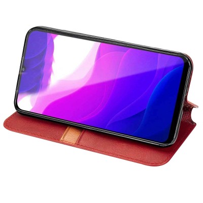 Кожаный чехол книжка GETMAN Cubic (PU) для Huawei Y6p Красный