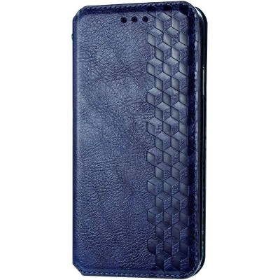 Кожаный чехол книжка GETMAN Cubic (PU) для Huawei Y6p Синий