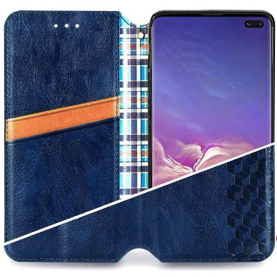 Кожаный чехол книжка GETMAN Cubic (PU) для Huawei Y6p Синий