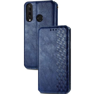 Кожаный чехол книжка GETMAN Cubic (PU) для Huawei Y6p Синий