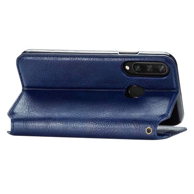 Кожаный чехол книжка GETMAN Cubic (PU) для Huawei Y6p Синий