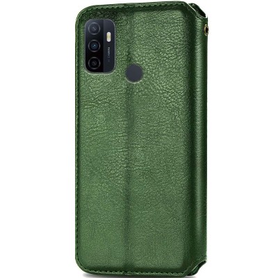 Кожаный чехол книжка GETMAN Cubic (PU) для Oppo A53 / A32 / A33 Зеленый