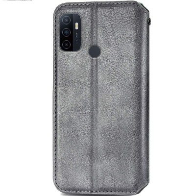 Кожаный чехол книжка GETMAN Cubic (PU) для Oppo A53 / A32 / A33 Серый