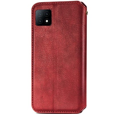 Кожаный чехол книжка GETMAN Cubic (PU) для Oppo A53 5G / A73 5G Красный