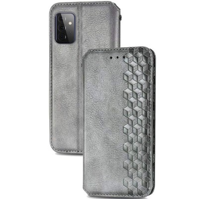 Кожаный чехол книжка GETMAN Cubic (PU) для Samsung Galaxy A72 4G / A72 5G Серый