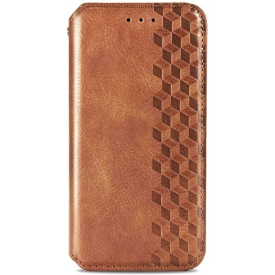 Кожаный чехол книжка GETMAN Cubic (PU) для Samsung Galaxy S20 FE Коричневый