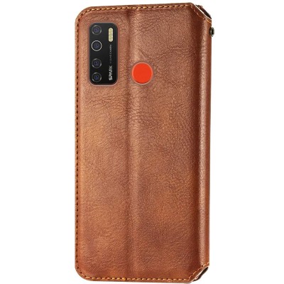 Купити Кожаный чехол книжка GETMAN Cubic (PU) для TECNO Spark 5 Pro Коричневый