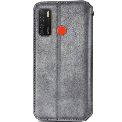 Купити Кожаный чехол книжка GETMAN Cubic (PU) для TECNO Spark 5 Pro Серый