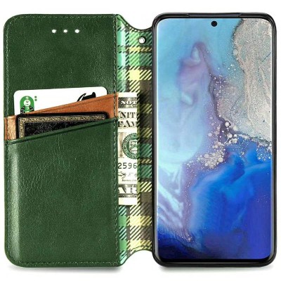 Кожаный чехол книжка GETMAN Cubic (PU) для Xiaomi Redmi 9 Зеленый
