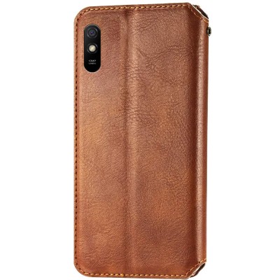 Кожаный чехол книжка GETMAN Cubic (PU) для Xiaomi Redmi 9A Коричневый Кожаный чехол книжка GETMAN Cubic (PU) для Xiaomi Redmi 9A Коричневый