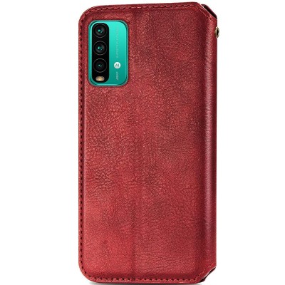 Кожаный чехол книжка GETMAN Cubic (PU) для Xiaomi Redmi Note 9 4G / 9 Power / Redmi 9T Красный