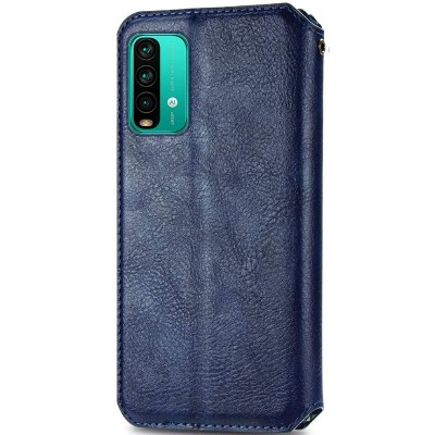 Кожаный чехол книжка GETMAN Cubic (PU) для Xiaomi Redmi Note 9 4G / 9 Power / Redmi 9T Синий