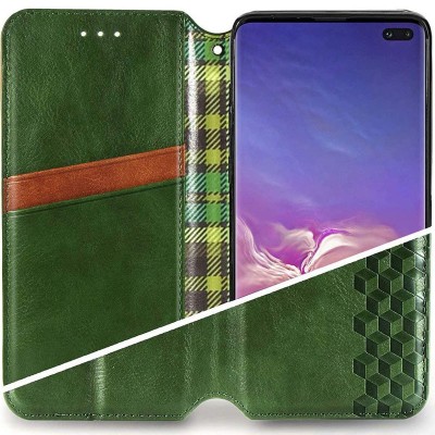 Кожаный чехол книжка GETMAN Cubic (PU) для Xiaomi Redmi Note 9s / Note 9 Pro / Note 9 Pro Max Зеленый
