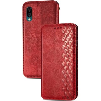 Кожаный чехол книжка GETMAN Cubic (PU) для ZTE Blade A5 (2020) Красный