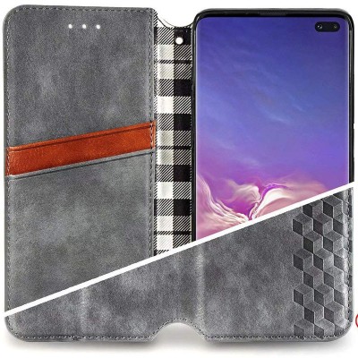 Кожаный чехол книжка GETMAN Cubic (PU) для ZTE Blade A5 (2020) Серый