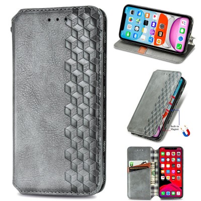 Кожаный чехол книжка GETMAN Cubic (PU) для ZTE Blade A5 (2020) Серый