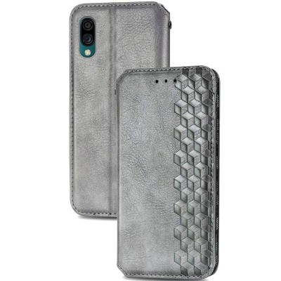 Кожаный чехол книжка GETMAN Cubic (PU) для ZTE Blade A5 (2020) Серый