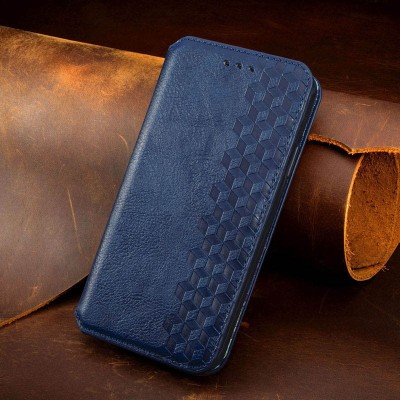 Кожаный чехол книжка GETMAN Cubic (PU) для ZTE Blade A5 (2020) Синий