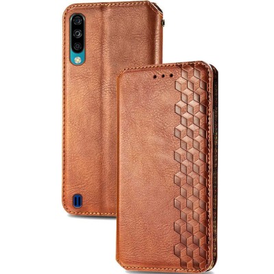 Кожаный чехол книжка GETMAN Cubic (PU) для ZTE Blade A7 (2020) Коричневый