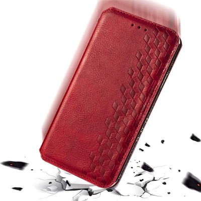 Кожаный чехол книжка GETMAN Cubic (PU) для ZTE Blade A7 (2020) Красный