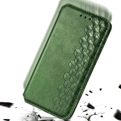 Кожаный чехол книжка GETMAN Cubic (PU) для ZTE Blade A7 Зеленый