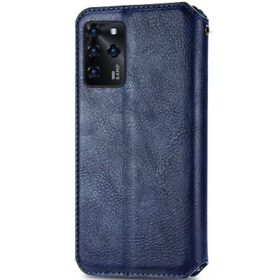 Кожаный чехол книжка GETMAN Cubic (PU) для ZTE Blade V30 Синий