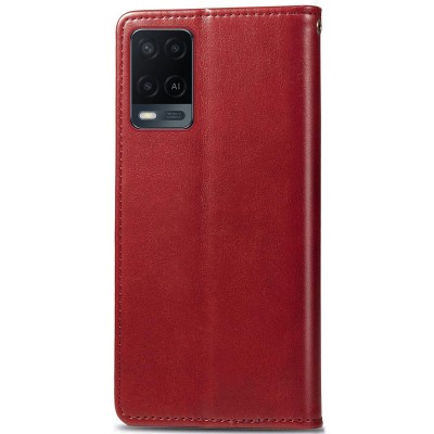 Кожаный чехол книжка GETMAN Gallant (PU) для Oppo A54 4G Красный