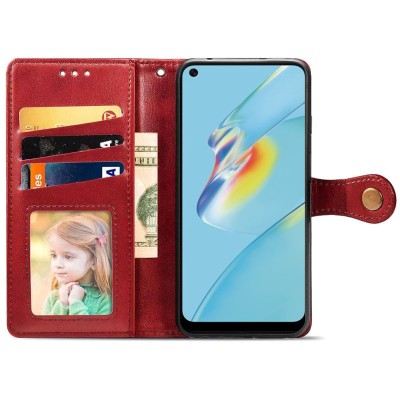Кожаный чехол книжка GETMAN Gallant (PU) для Oppo A54 4G Красный