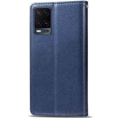 Кожаный чехол книжка GETMAN Gallant (PU) для Oppo A54 4G Синий