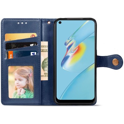 Кожаный чехол книжка GETMAN Gallant (PU) для Oppo A54 4G Синий