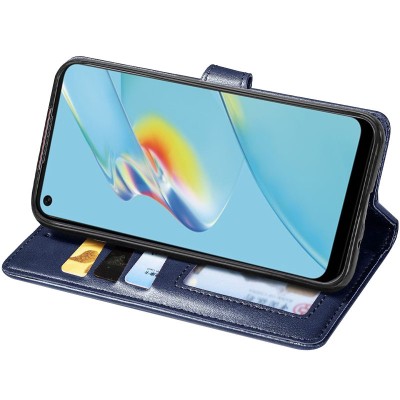 Кожаный чехол книжка GETMAN Gallant (PU) для Oppo A54 4G Синий
