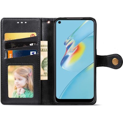 Кожаный чехол книжка GETMAN Gallant (PU) для Oppo A54 4G Черный