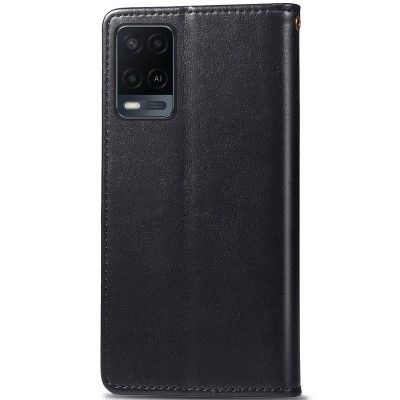 Кожаный чехол книжка GETMAN Gallant (PU) для Oppo A54 4G Черный