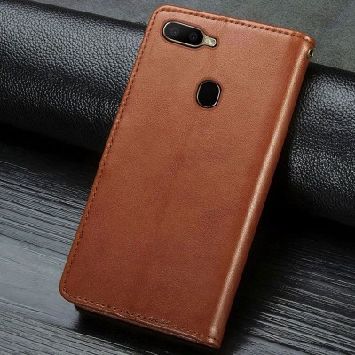 Кожаный чехол книжка GETMAN Gallant (PU) для Oppo A5s / Oppo A12 Коричневый