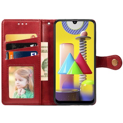 Кожаный чехол книжка GETMAN Gallant (PU) для Realme 7 Красный