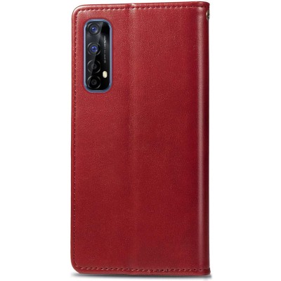 Кожаный чехол книжка GETMAN Gallant (PU) для Realme 7 Красный