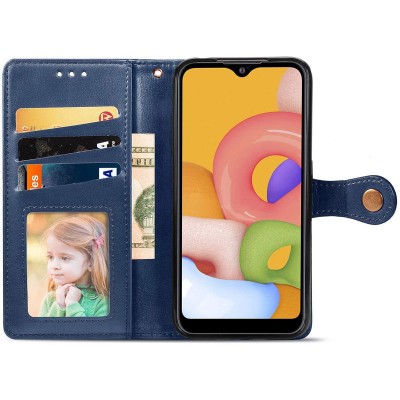 Кожаный чехол книжка GETMAN Gallant (PU) для Realme 7 Синий