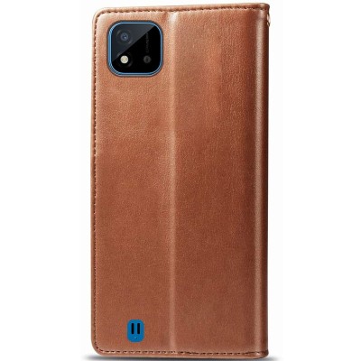 Кожаный чехол книжка GETMAN Gallant (PU) для Realme C11 (2021) Коричневый