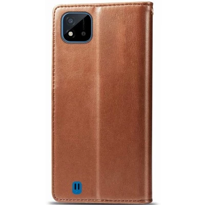 Кожаный чехол книжка GETMAN Gallant (PU) для Realme C11 (2021) Коричневый