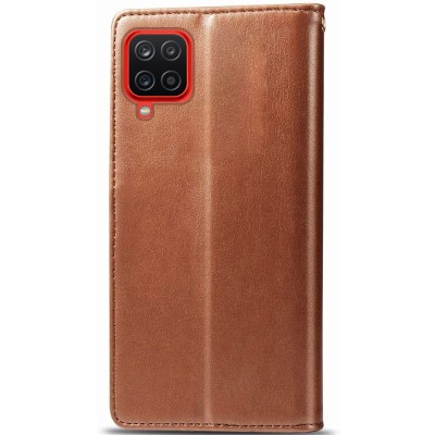 Кожаный чехол книжка GETMAN Gallant (PU) для Samsung Galaxy A12 / M12 Коричневый
