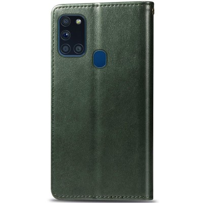 Кожаный чехол книжка GETMAN Gallant (PU) для Samsung Galaxy A21s Зеленый Кожаный чехол книжка GETMAN Gallant (PU) для Samsung Galaxy A21s Зеленый