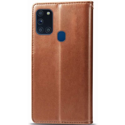 Кожаный чехол книжка GETMAN Gallant (PU) для Samsung Galaxy A21s Коричневый Кожаный чехол книжка GETMAN Gallant (PU) для Samsung Galaxy A21s Коричневый