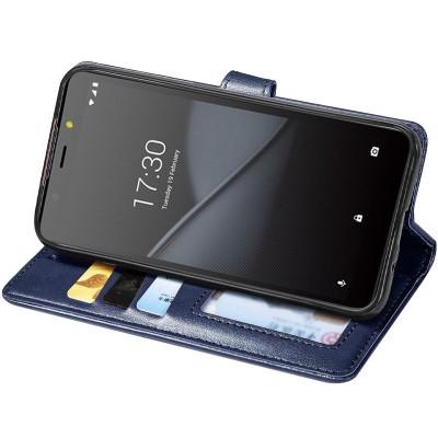 Кожаный чехол книжка GETMAN Gallant (PU) для TECNO POP 2F Синий