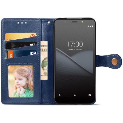 Кожаный чехол книжка GETMAN Gallant (PU) для TECNO POP 2F Синий