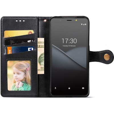 Кожаный чехол книжка GETMAN Gallant (PU) для TECNO POP 2F Черный