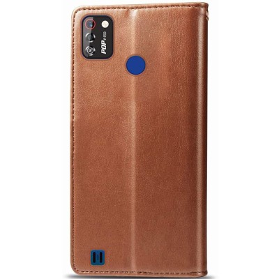 Кожаный чехол книжка GETMAN Gallant (PU) для TECNO POP 4 Pro Коричневый
