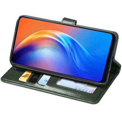 Кожаный чехол книжка GETMAN Gallant (PU) для TECNO Spark 5 Pro Зеленый