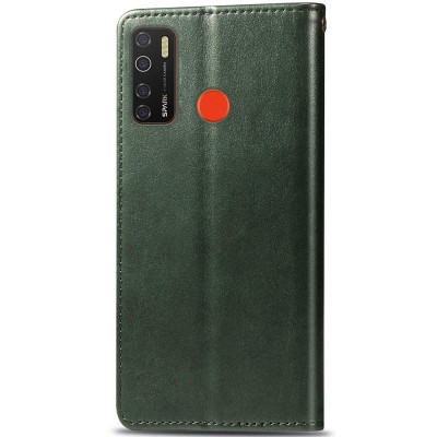 Кожаный чехол книжка GETMAN Gallant (PU) для TECNO Spark 5 Pro Зеленый